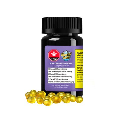 CBN/CBD 10:10 Softgels - 50 x 10:10mg  | Glacial Gold